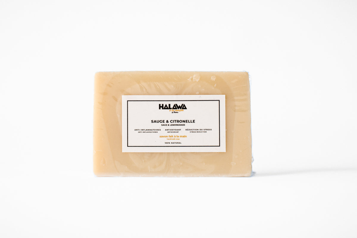 HALAWA Natural Hand-Made Sage & Lemongrass Soap